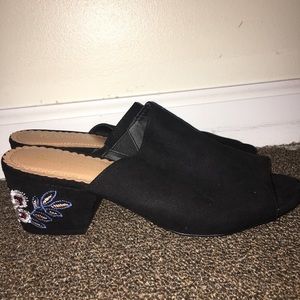 Black suede sandals